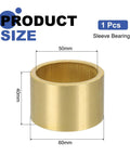 50mm Bore Sintered Bronze Sleeve Bearing Self Lubricating 60mm Outer Diameter 40mm Length Low Friction Bushing for Machinery