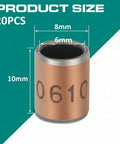 Product image of 20 Pieces Sleeve Bearings 6mm Bore 8mm OD 10mm Length Oilless Self Lubricating Bronze Bushings.