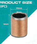 20 Pack Sleeve Bearings 8mm Bore 10mm Outer Diameter 6mm Length Oilless Self Lubricating Bronze Bushings High Load Capacity