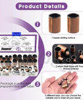Five Size Sleeve Bearing Assortment Kit With Ten Pieces Each Size, copper plating, bronze sintered bushings in labeled storage box.