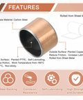 Two Piece Sleeve Bearings Set One Inch Bore, One And One Eighth Inch Outer Diameter, Three Quarter Inch Length Self Lubricating Oil Free Wrapped Bronze Sintered Bushings Features
