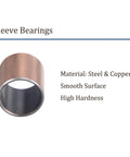 2 Pieces Sleeve Bearing Bronze Self Lubricating Oilless Bushing For Equipment And Machinery Bore 0.625 In