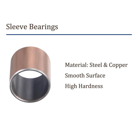 2 Pieces Sleeve Bearing Bronze Self Lubricating Oilless Bushing For Equipment And Machinery Bore 0.625 In