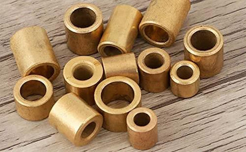 10 Pcs Sleeve Bearing Set With 10 Mm Bore 16 Mm Outer Diameter And 20 Mm Length Self Lubricating Bushings bronze on wood surface