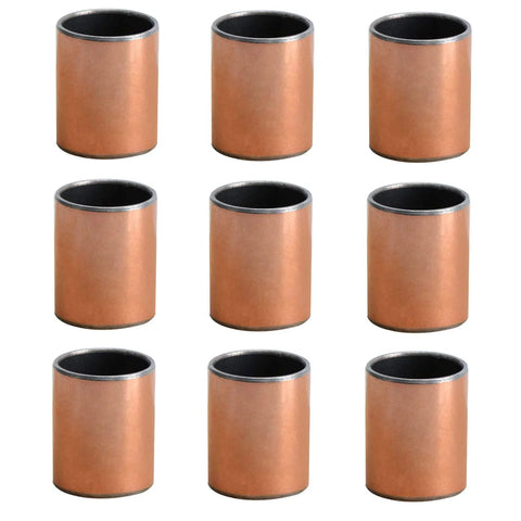 9 bronze sleeve bearings for sliding applications, 14mm bore, 16mm outside diameter, high load capacity, wear resistance, image front view