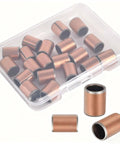 20 Pack Sleeve Bearings 8mm Bore 10mm Outer Diameter 6mm Length Oilless Self Lubricating Bronze Bushings shown in a clear case