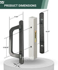 Bronze PGT Sliding Door Handle Set For Replacement And Repair, Fits 3-15/16 Inch Hole Spacing, Includes Screws And Latch Lever