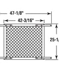 Diagram of Sliding Patio Door Grill 48 Inch Wide Bronze Finish Aluminum Weather Resistant Guard Designed To Protect Sliding Screen Fabric From Damage 26 Inch Tall Profile With Durable Powder Coat For Outdoor Use Single Pack, showing dimensions.