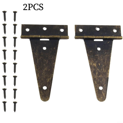 Set Of 2 Heavy Duty Bronze T Hinges For Barn Doors Cabinets Wooden Boxes And More 10.1 By 6 Centimeter Galvanized Iron