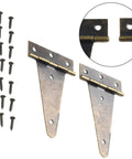 Set Of 2 Heavy Duty Bronze T Hinges For Barn Doors Cabinets Wooden Boxes And More 10.1 By 6 Centimeter Galvanized Iron Flat Hinge With Screws