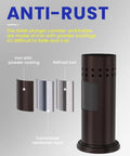 Anti Hand Off Toilet Plunger With Holder showing rust-resistant iron with powder coating and refined iron layers.