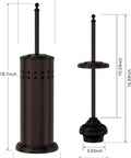 Anti Hand Off Toilet Plunger With Holder For Bathroom Heavy Duty Bronze Finish with dimensions, rust resistant and powerful suction.
