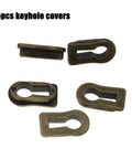 5 Pack Zinc Alloy Keyhole Covers in Bronze Tone for Dresser Furniture Lock Decoration Cabinets and Desks