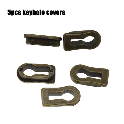 5 Pack Zinc Alloy Keyhole Covers in Bronze Tone for Dresser Furniture Lock Decoration Cabinets and Desks
