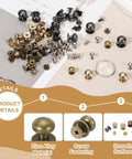 Bronze Ball Head Leather Rivet Set 20 Pieces with Screw Back, Round Button Chicago Style for Leather Craft, Zinc Alloy