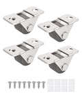 Mini Low Profile 0.5 Inch Caster Wheels Self Adhesive And Screw Mounted Rubber Casters Unidirectional Fixed Wheel Brown 4 Pieces