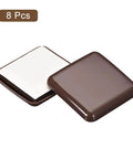 Furniture Sliders, 8Pcs 2" - Plastic Self-Adhesive Square Sliding Pads, Chair Glides for Carpeted Tile Vinyl Hardwood Floors (Brown)