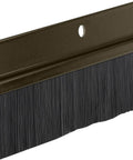 Heavy Duty Brush Door Sweep - 48" Long Brown Draft Stopper with 2" Polypropylene Bristles and Aluminum Holder