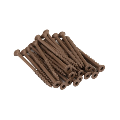 Iron Deck Screws Jar #8 x 2 1/2 Inch Brown 250 Count Bugle Head Exterior Wood Screws with Multi Purpose Thread Sharp Point and Ruspert Coating