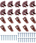 10 Sets Drawer Slide Track Guide Glides Replacement Parts For Dressers And Nightstands Bottom Mount Brown Compatible With Kenlin