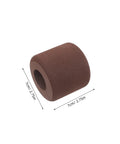 Brown EVA foam cylindrical door clamp with size dimensions, part of a 3 Pack EVA Door Clamps And Door Stops For Finger Pinch Guard And Anti Slam Edge Protector, No Tools Required Installation, Easy Setup Door Stopper Kit For Home Office Apartment Doors