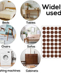 48 Pack Brown Felt Furniture Pads For Cabinets And Home, Self Adhesive Round Bumpers To Protect Beds Tables Chairs Sofas