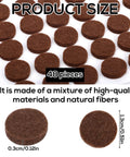 48 Pack Brown Felt Furniture Pads For Cabinets And Home, Self Adhesive Round Bumpers To Protect Beds Tables Chairs Sofas And More From Scratches, Easy Peel And Stick, Durable Felt Feet Protectors displayed in packaging