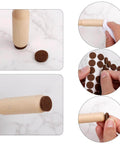 48 Pack Brown Felt Furniture Pads For Cabinets And Home, self adhesive bumpers applied to chair legs, easy to peel and stick.
