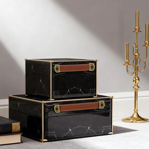 Marble boxes with Three Piece Brown Leather Drawer Pulls Set With Mounting Screws For Cabinets Trunks And Suitcases Leather Strap Handles