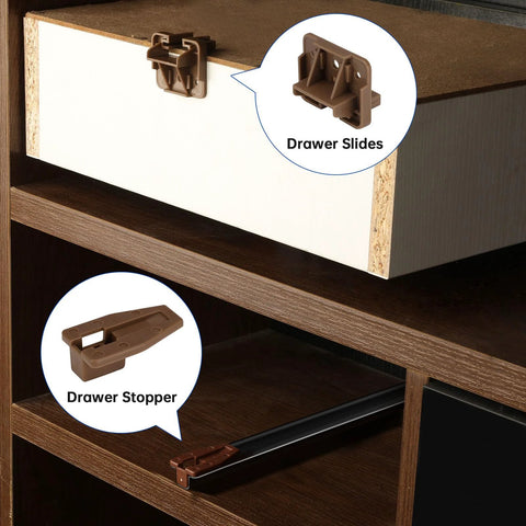 Plastic Drawer Slides And Guides 2 Pack For Center Mount Cabinet Rails Dresser Replacement Parts installed in wooden dresser
