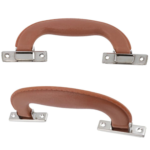 2 Pcs Plastic Luggage Handles Pull Handles For Suitcase Luggage Trunk And Musical Boxes With Mounting Screws, Brown Red, 5.9 Inch
