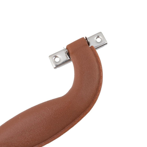 Close-up of a brown red plastic pull handle with metal mounting screws, part of the 2 Pcs Plastic Luggage Handles Pull Handles For Suitcase collection.