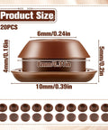 Side view of 20 Pack Screw Hole Plugs For Three Eighths Inch Holes Door Sill Caps in brown plastic, showing dimensions.