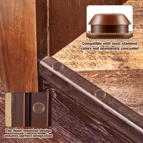 20 Pack Screw Hole Plugs For Three Eighths Inch Holes Door Sill Caps Conceal Screw Heads On Thresholds Brown Easy Install Durable Plastic Covers To Prevent Dust And Moisture Build Up For Doors And Windows