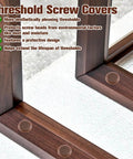 20 Pack Screw Hole Plugs For Three Eighths Inch Holes Door Sill Caps Conceal Screw Heads On Thresholds Brown Easy Install Durable Plastic Covers To Prevent Dust And Moisture Build Up For Doors And Windows installed on wooden threshold