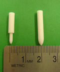 Two white brush plating tips next to a ruler, part of the Brush Plating Kit With 24K Gold Solution Complete Gold Plating System For Precise Finishes