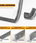 40FT Weather Stripping Door Seal Window Seal with brush insulation for gaps of 0.1-0.6 inch, showcasing strong adhesive properties.