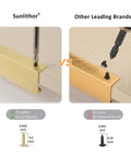 Installing Brushed Brass Aluminum Finger Pulls For Cabinets And Drawers vs other brands showing screw quality, low profile back mount handles