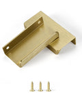 Brushed Brass Aluminum Finger Pulls For Cabinets And Drawers, Low Profile Back Mount Handles with screws, 3.15 Inch Overall Length