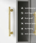 5 Inch Hole Center Cabinet Pulls 10 Pack Brushed Brass Solid Zinc Alloy Hardware For Cabinets Cupboards And Furniture