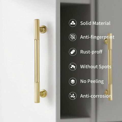 5 Inch Hole Center Cabinet Pulls 10 Pack Brushed Brass Solid Zinc Alloy Hardware For Cabinets Cupboards And Furniture