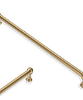 Two Pack 12 Inch Center To Center Brushed Brass Cabinet Pulls Set displayed against white background.