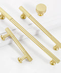5 Inch Hole Center Cabinet Pulls 10 Pack Brushed Brass Solid Zinc Alloy Hardware on white background