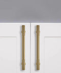 Front view of 2 Pack 6 Inch Hole Center Brushed Brass Cabinet Pulls For Drawers Dressers And Cabinets Heavy Duty Solid Hardware