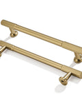 2 Pack 6 Inch Hole Center Brushed Brass Cabinet Pulls For Drawers Dressers And Cabinets Heavy Duty Solid Hardware
