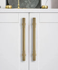 2 Pack 6 Inch Hole Center Brushed Brass Cabinet Pulls For Drawers Dressers And Cabinets Heavy Duty Solid Hardware
