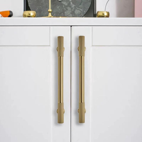 2 Pack 6 Inch Hole Center Brushed Brass Cabinet Pulls For Drawers Dressers And Cabinets Heavy Duty Solid Hardware