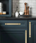 10 Pack 5 Inch Center To Center Brushed Brass Cabinet Pulls Satin Brass Cabinet Hardware on kitchen cabinets