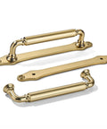 Brushed Brass Cabinet Pulls Set Of 5 5 Inch Center Hole With Backplate And Base Plate for furniture upgrades