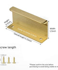 Brushed Brass Aluminum Finger Pulls For Cabinets And Drawers, Easy Installation, 3.15in Length, 2.5in Center to Center, Front View